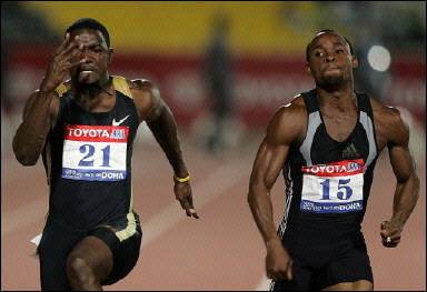 Gatlin a battu le record du monde du 100 m�tres en 9 sec 76/100